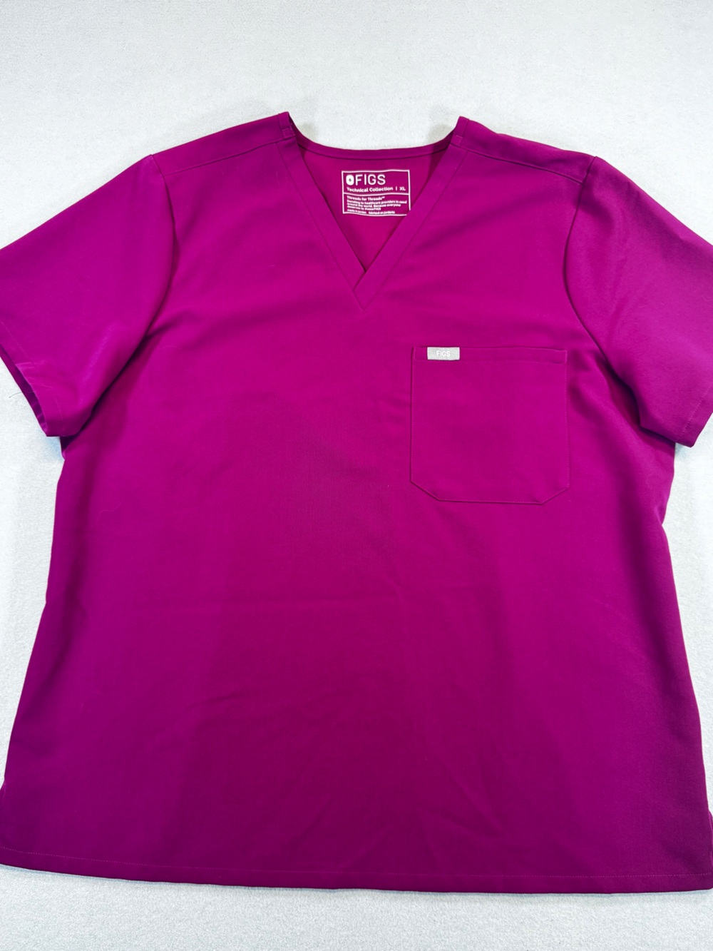 FIGS Women’s XL Catarina Scrub Top In Dark Magenta